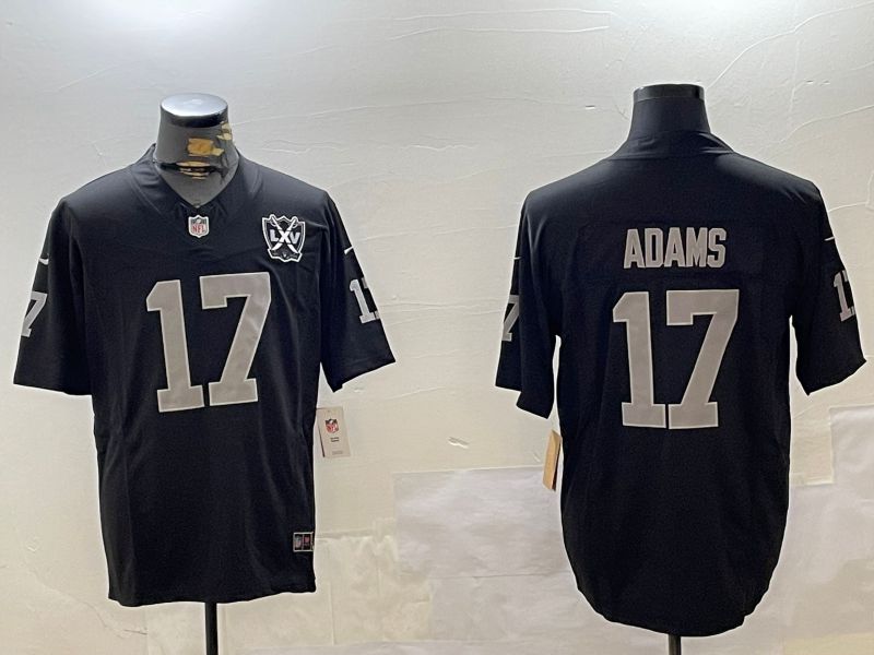Men Oakland Raiders #17 Adams Black Three generation 2024 Nike Limited NFL Jersey style 3